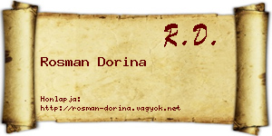 Rosman Dorina névjegykártya
